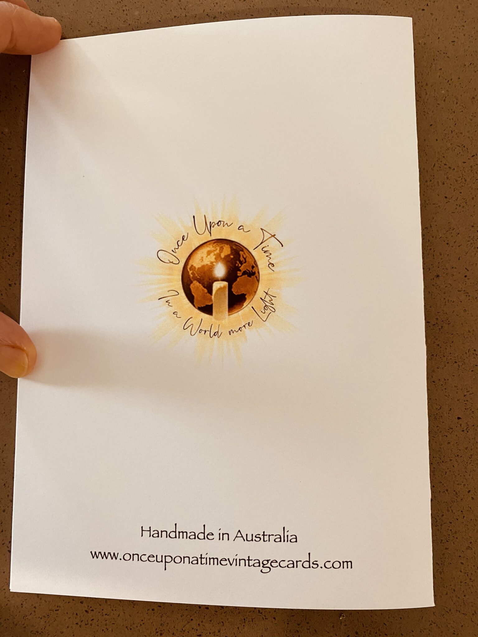 Back of preprinted cards